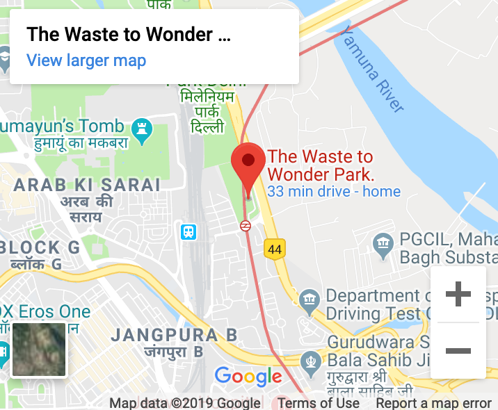 direction waste to wonder park delhi